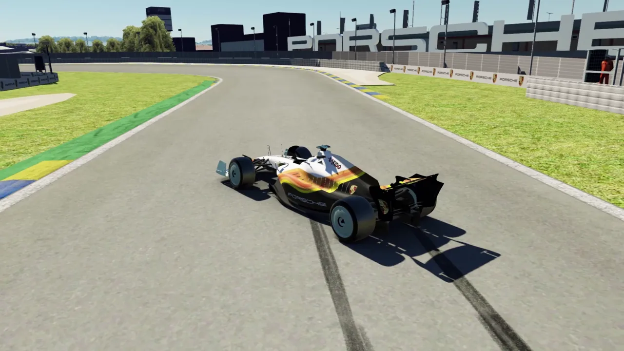 Custom single-seater driving on a bespoke circuit