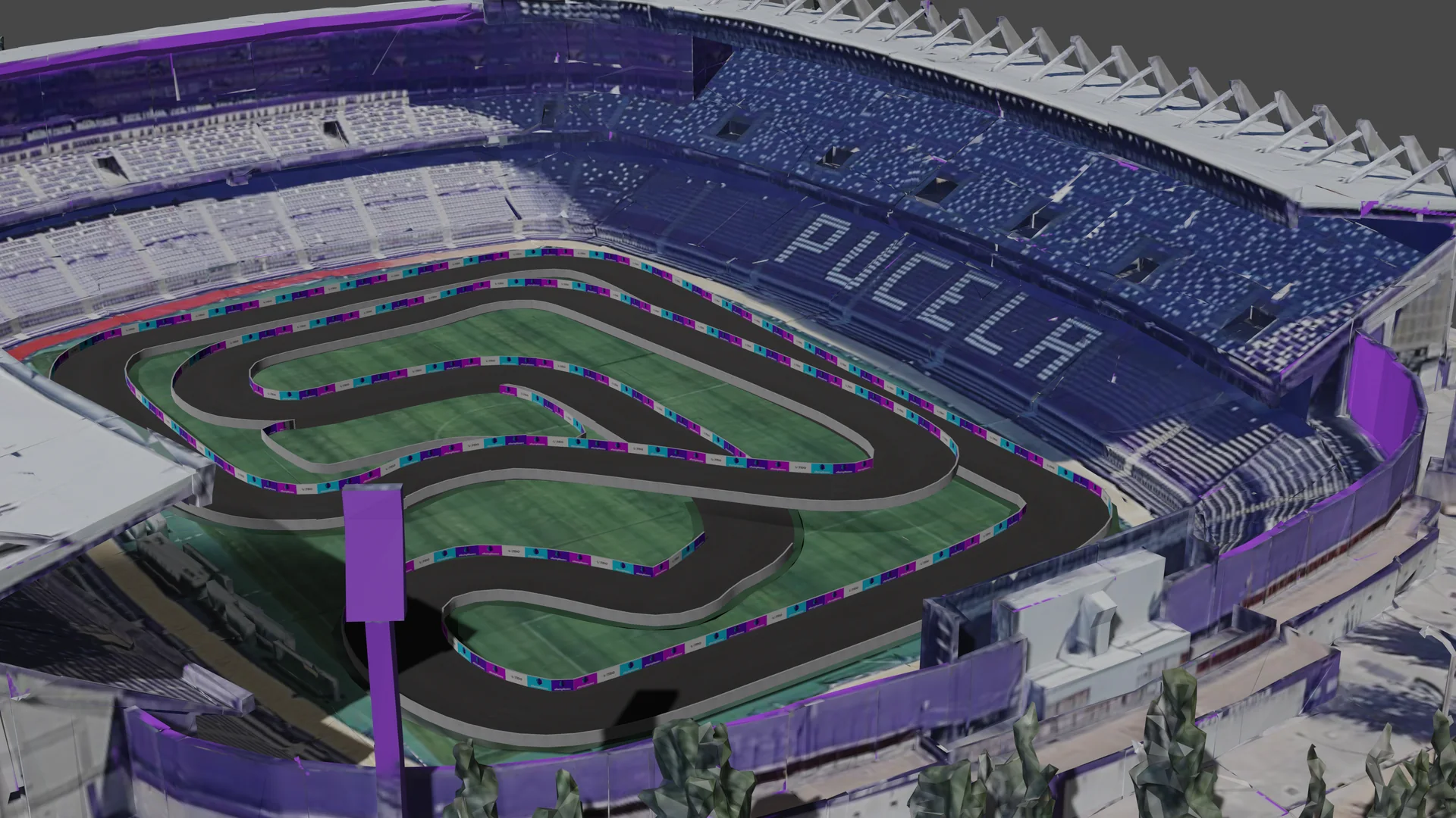 A karting layout designed inside a stadium