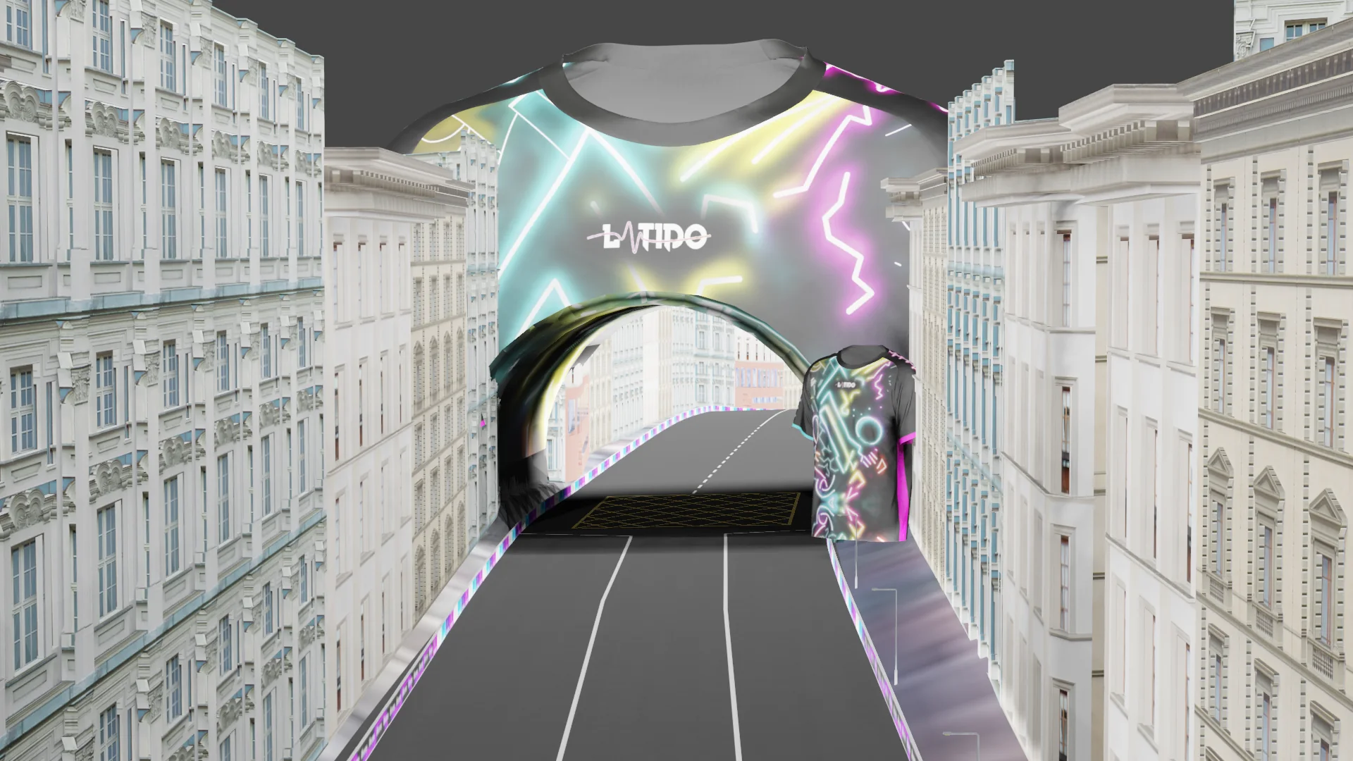 Alternate view of an urban circuit and promotional installation